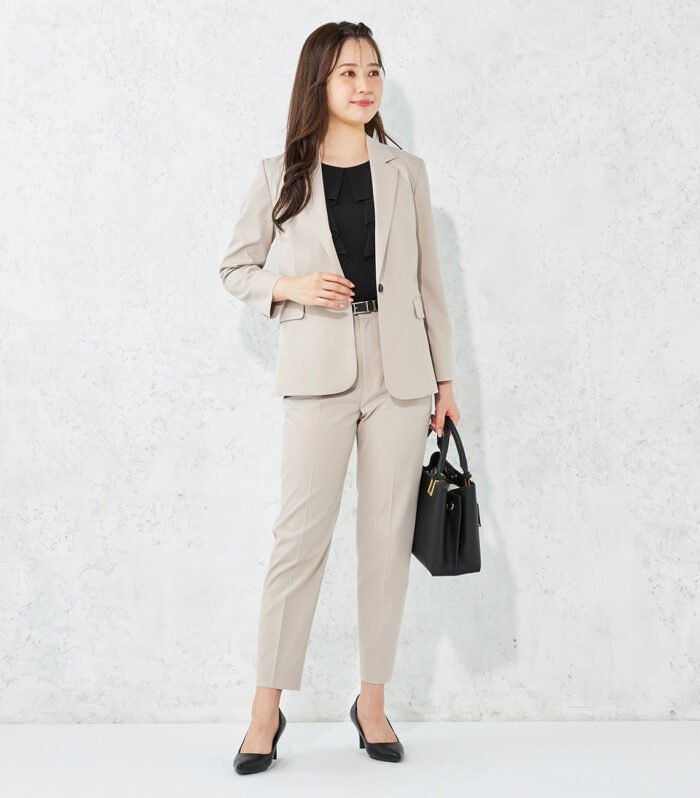 Water-repellent Stretch Cropped Pants - Beige